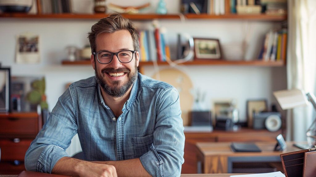 photo of a man happy about the Albert app