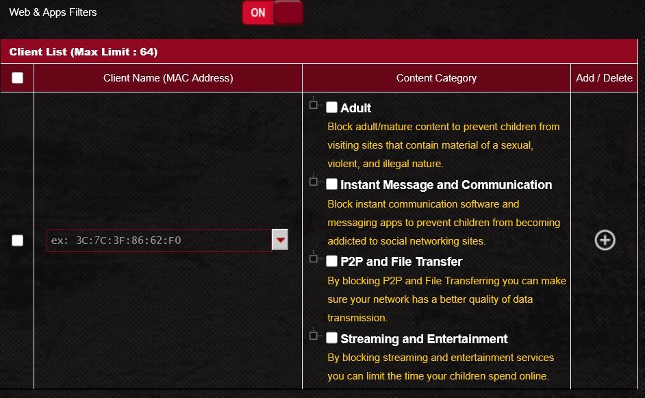 ASUS RT-BE88U parental controls
