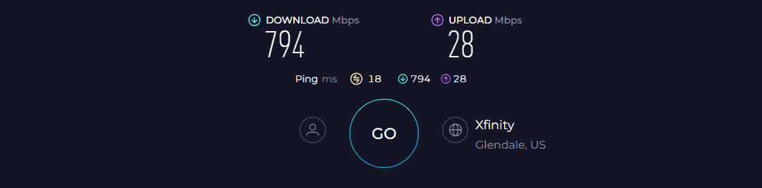 ARRIS SURFboard G34 Speed Test