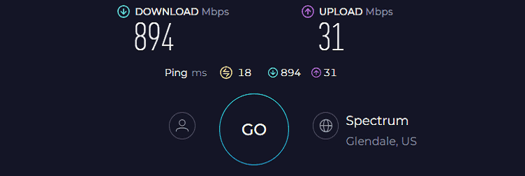ASUS RT-AX82U Speed Test