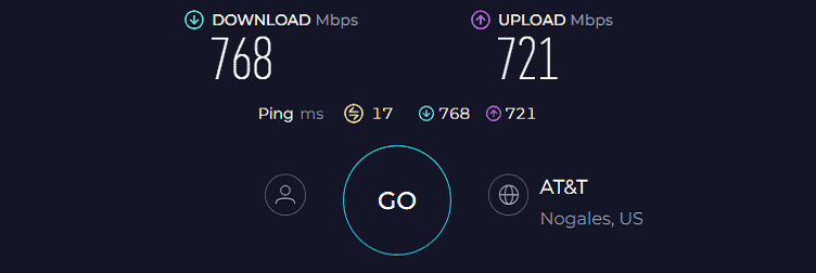 Linksys Hydra 6 Speed Test