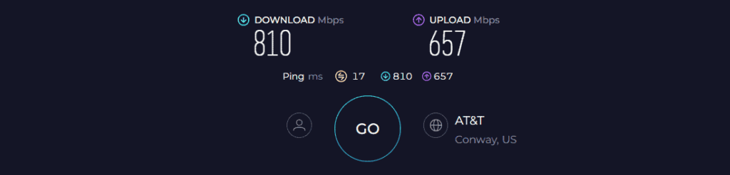 Amazon eero Pro 6E Speed Test