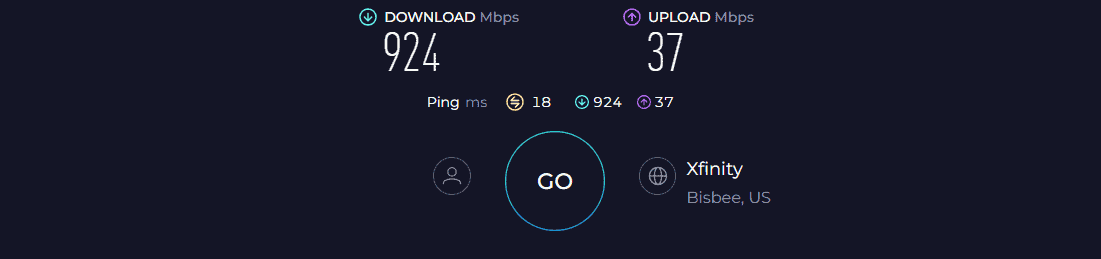 ARRIS SURFboard G34 Speed Test