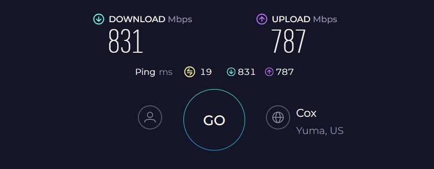 Netgear CAX30S Speed Test