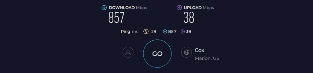 ASUS RT-AX82U Speed Test