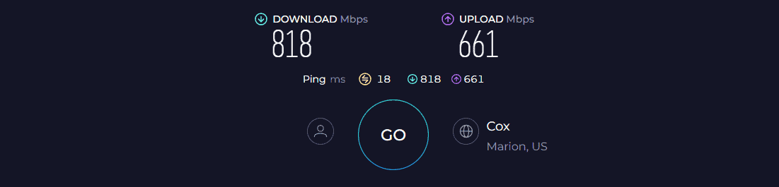 Netgear RAX54S Speed Test
