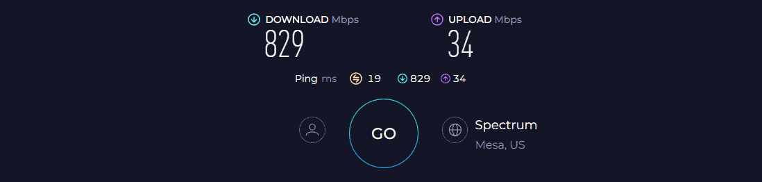 Netgear CM1100 Speed Test