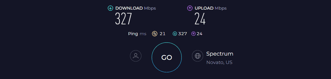 Spectrum E31U2V1 Speed Test
