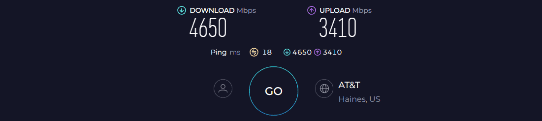 TP-Link Archer AXE300 Speed Test