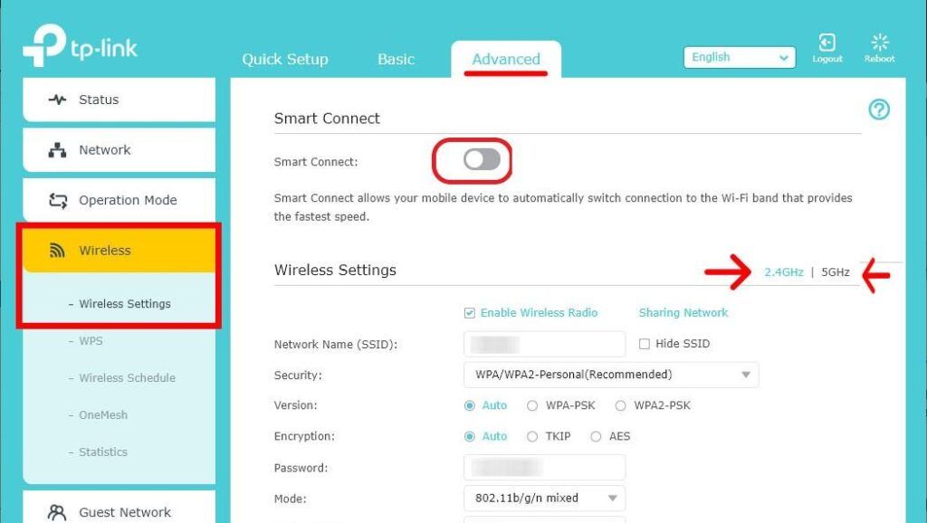 Click on Settings and navigate to advanced.