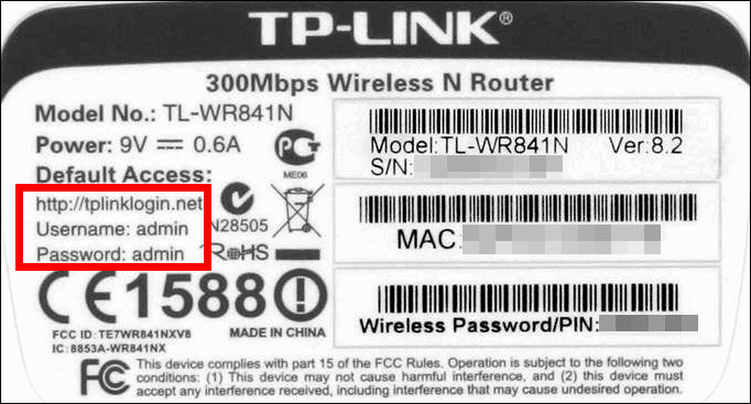 TP - Link credentials