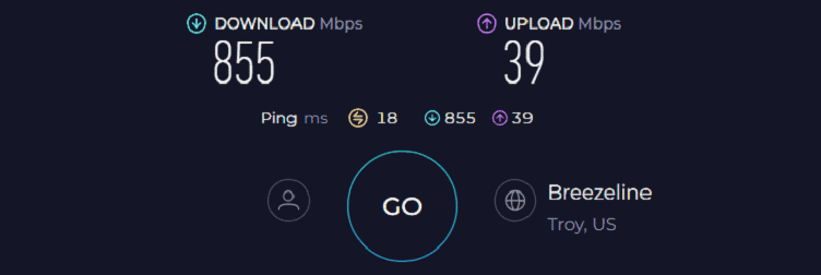 Netgear CAX30S Speed Test