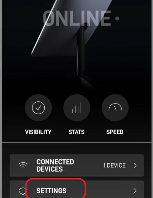 Click on the settings menu