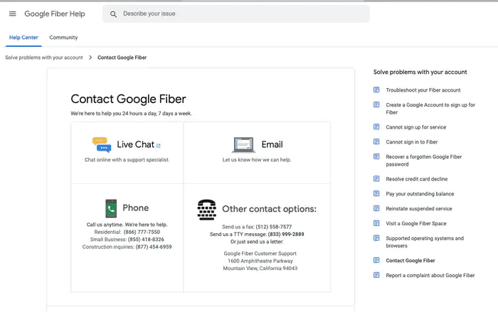 Cancel the Service Via Google Fibre Support