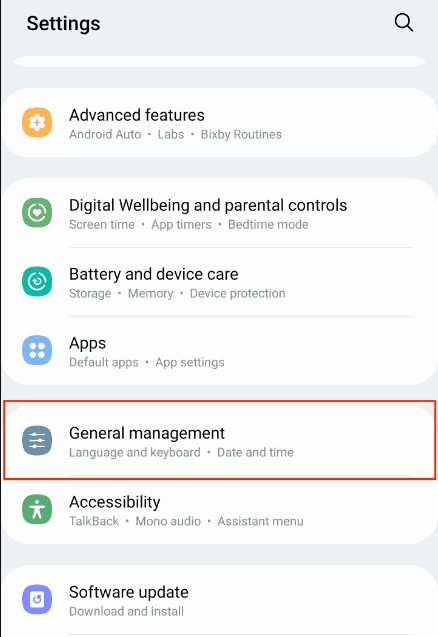 Click on General Management