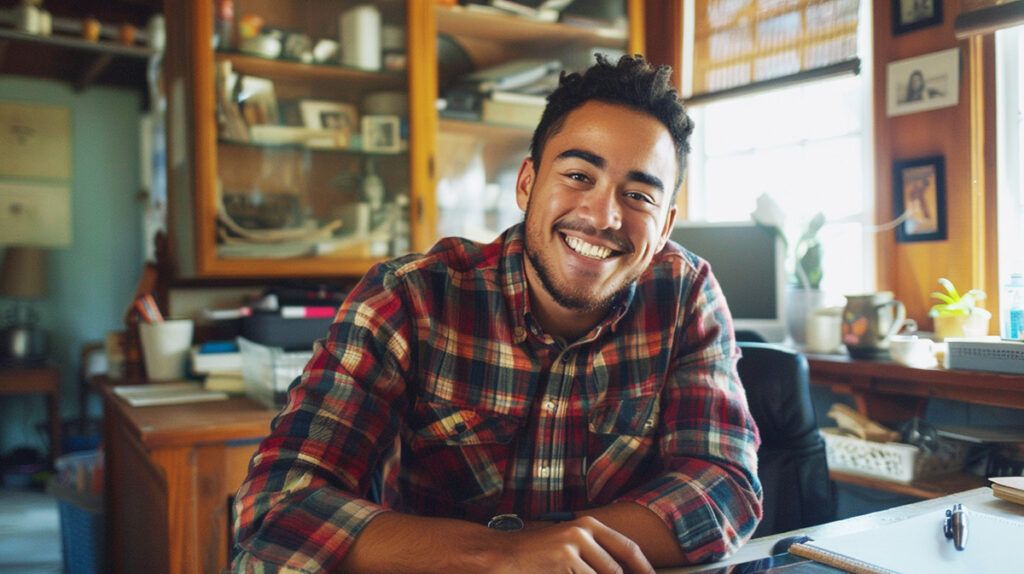 photo of a smiling man using Cleo to get a cash advance