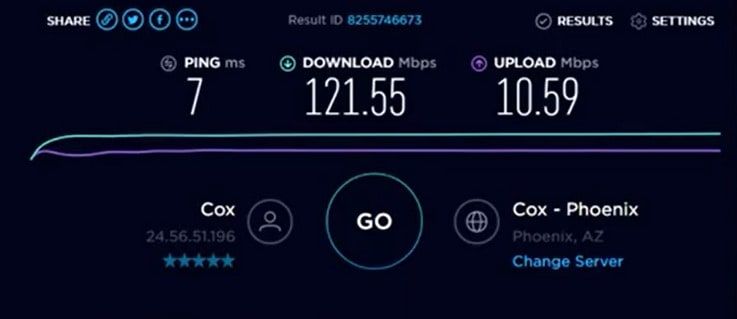 Internet Essential 100 Speed Test