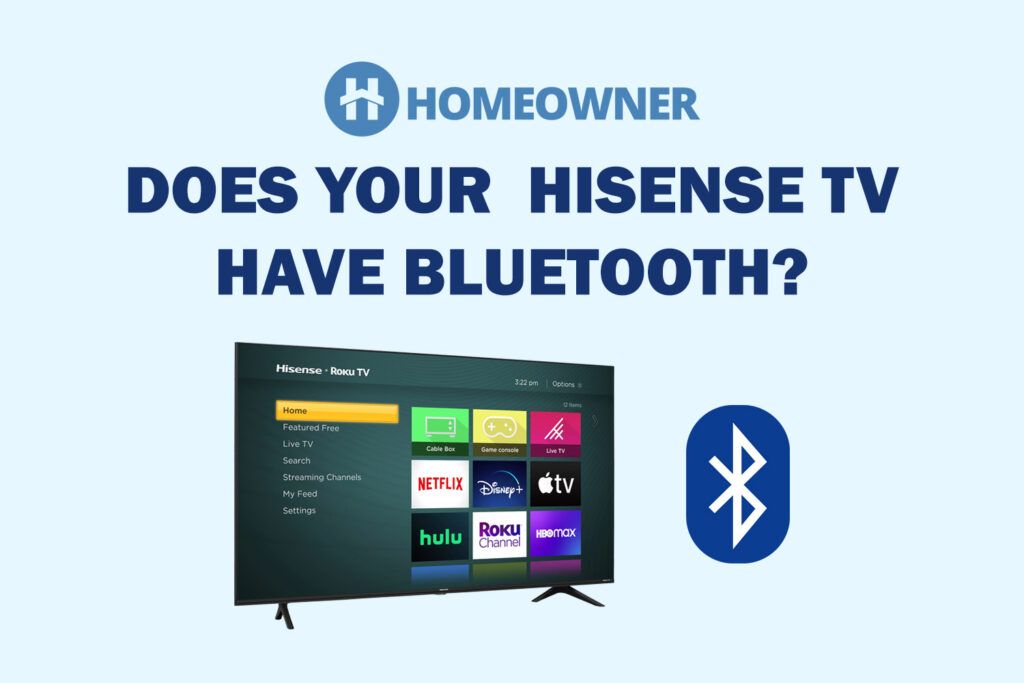 photo of a Hisense TV and the Bluetooth logo side by side