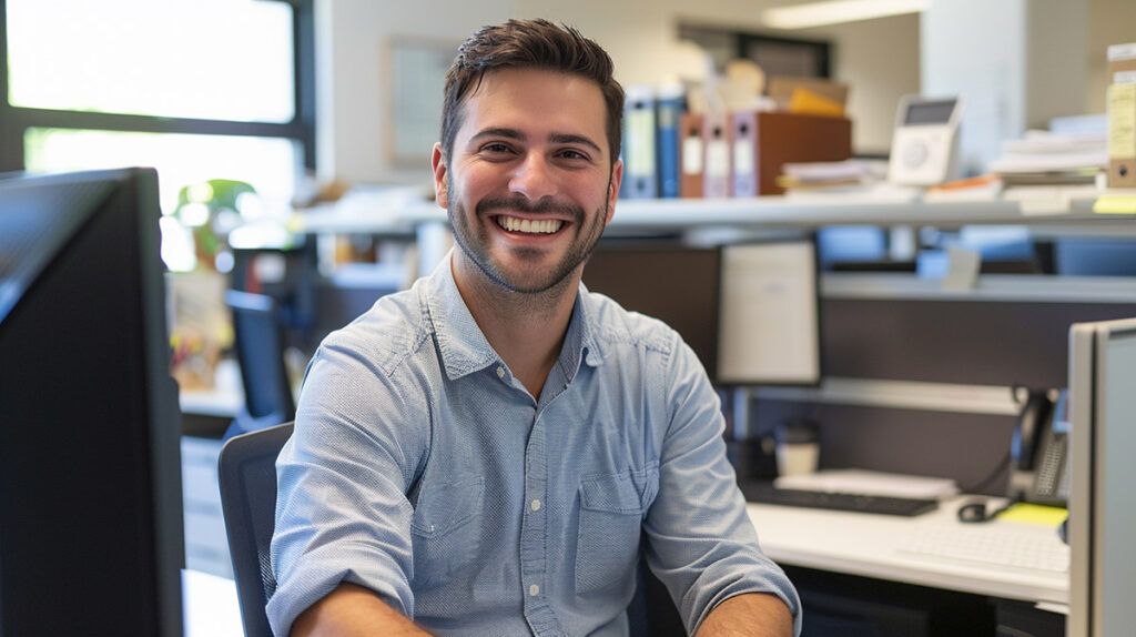 photo of a happy employee with cash from EarnIn