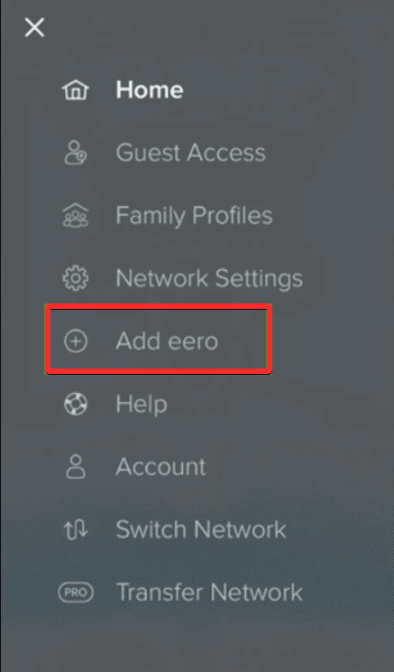 Choose Add or Replace Eero devices