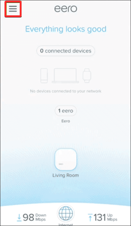 Click on the Three lines Icon
