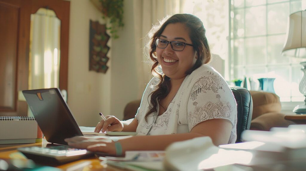 photo of a woman saving money using the goal-based budgeting method
