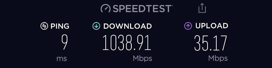 Xfinity 1200 Mbps Speed Test