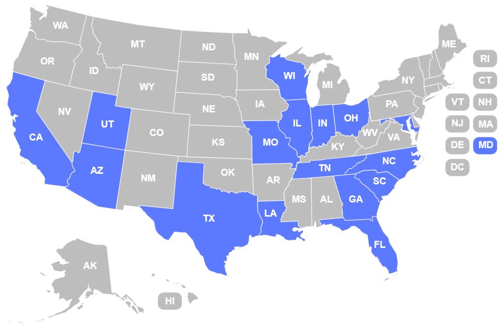 map of Hawx pest control locations