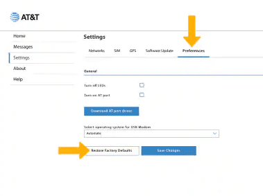 Click on the Reset to Factory Defaults button