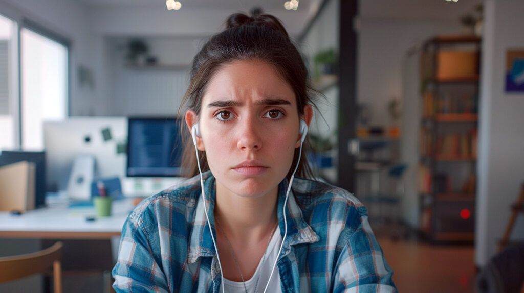 photo of a woman unhappy with her Audible experience