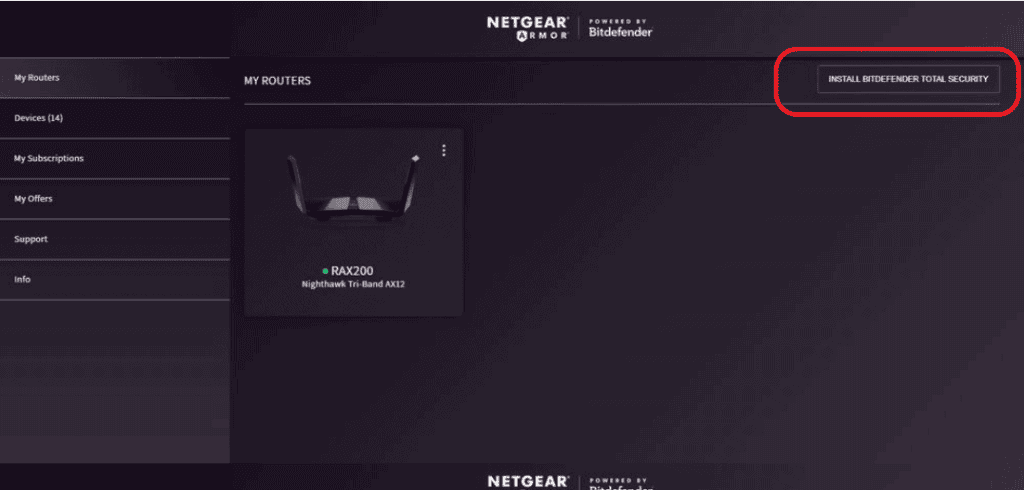 Netgear Armor Home Page