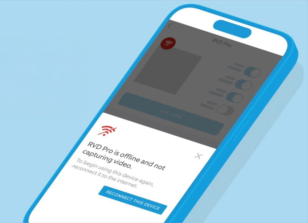 illustration of the Ring app showing doorbell is offline