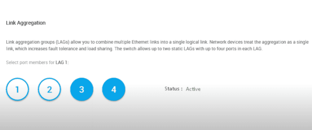 Visit the router’s administration interface to verify the status of link aggregation as active