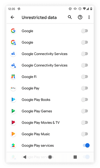 Click on unrestricted data below the toggle button