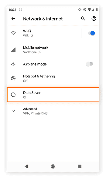 Tap on data saver to disable background data
