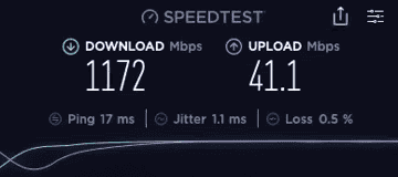 Motorola MG8725 Speed Test