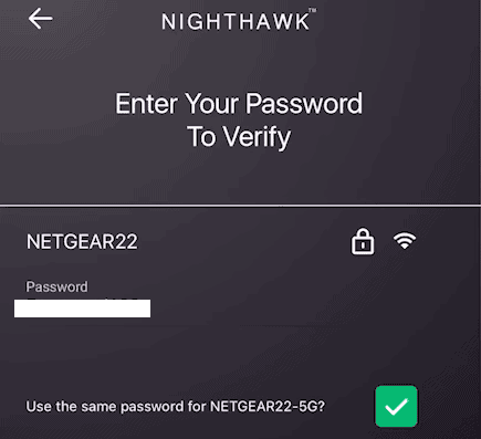 Set up the password