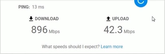 Speed Test with Netgear XR1000