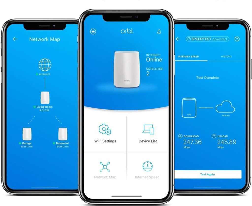 screenshot of the Orbi Wi-Fi app