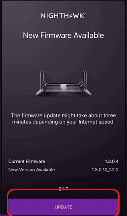 Tap on Update Firmware