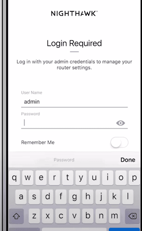 Log in to Netgear App