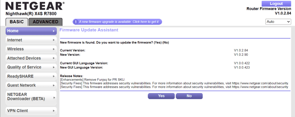 Update the Router Firmware using Web UI