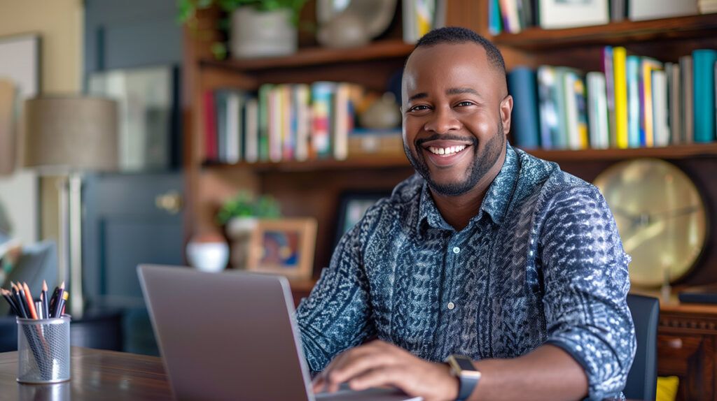 photo of a man using the Oportun app