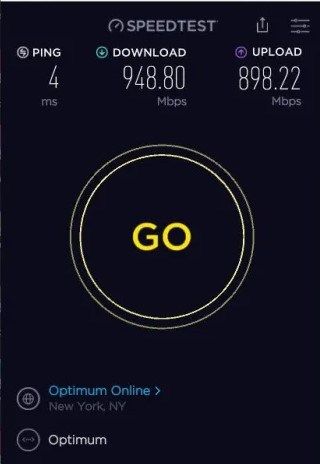 Optimum Gig Speed Test