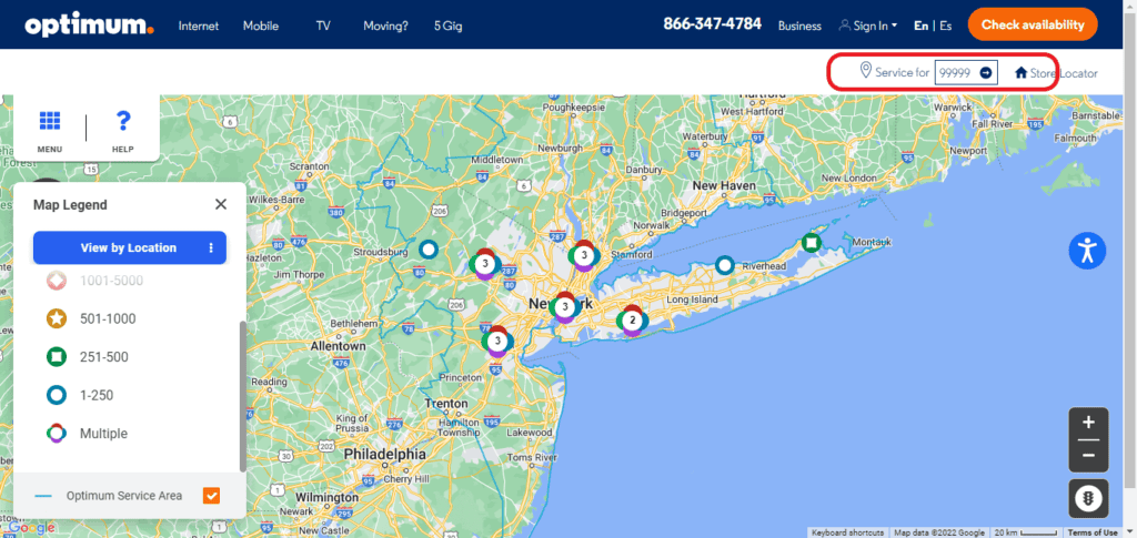 Optimum Outage Map