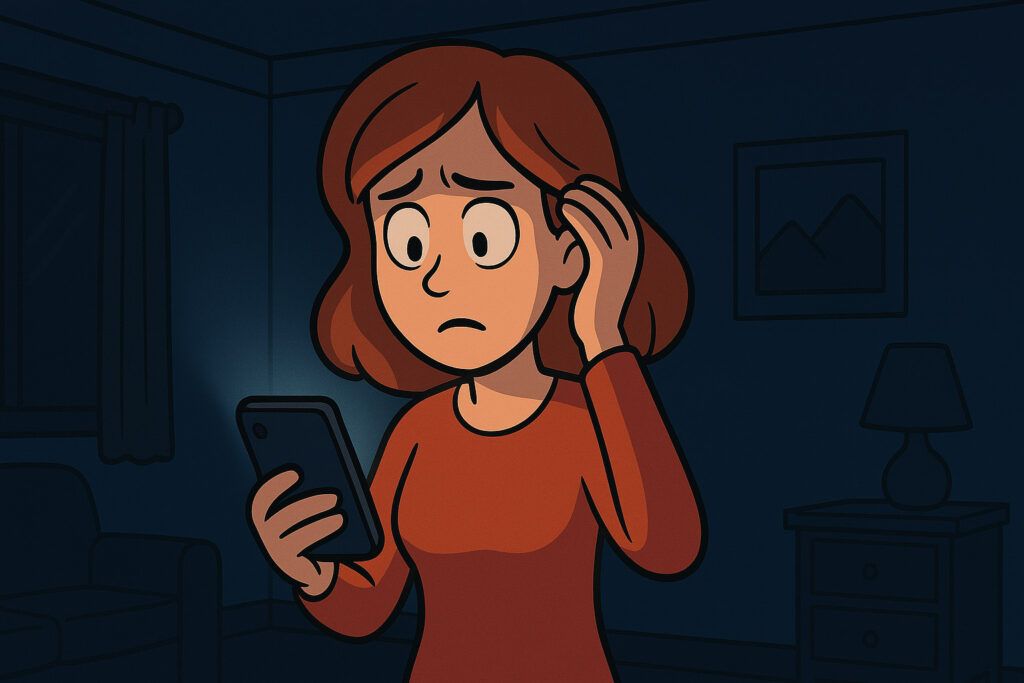 illustration of a woman perplexed by Hue Home and Away not working properly