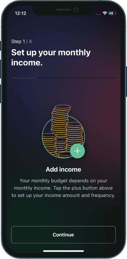 screenshot of PocketGuard set up process
