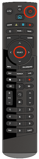 Press and hold the select and power buttons