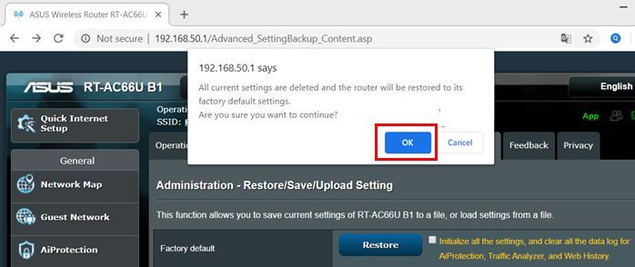 Hit ok if a pop-up appears for confirmation.
