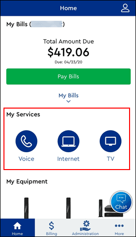 Find 'My Services' section on Homepage